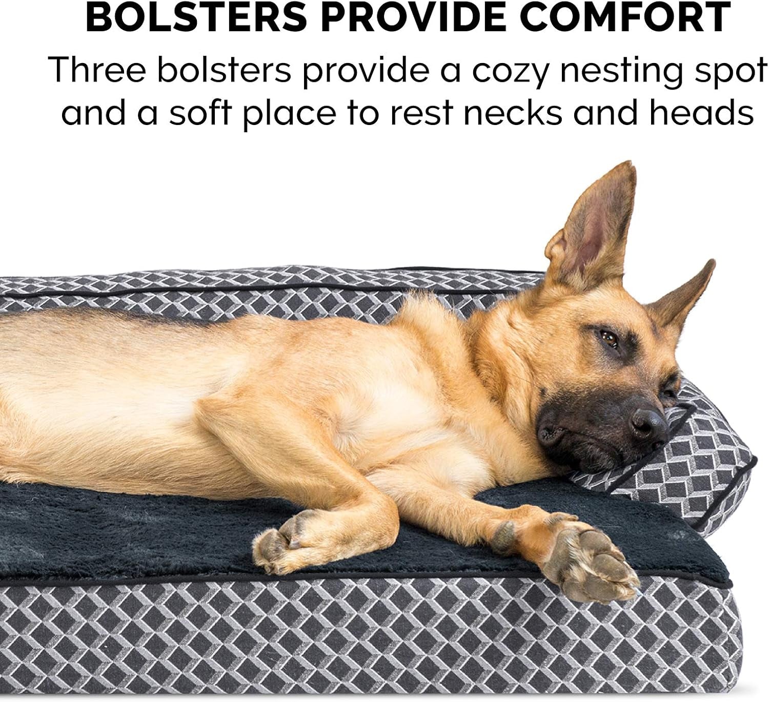 Comfy Couch Plush & Décor Sofa-Style Egg Crate Orthopedic Foam Dog Bed - Diamond Gray, Small