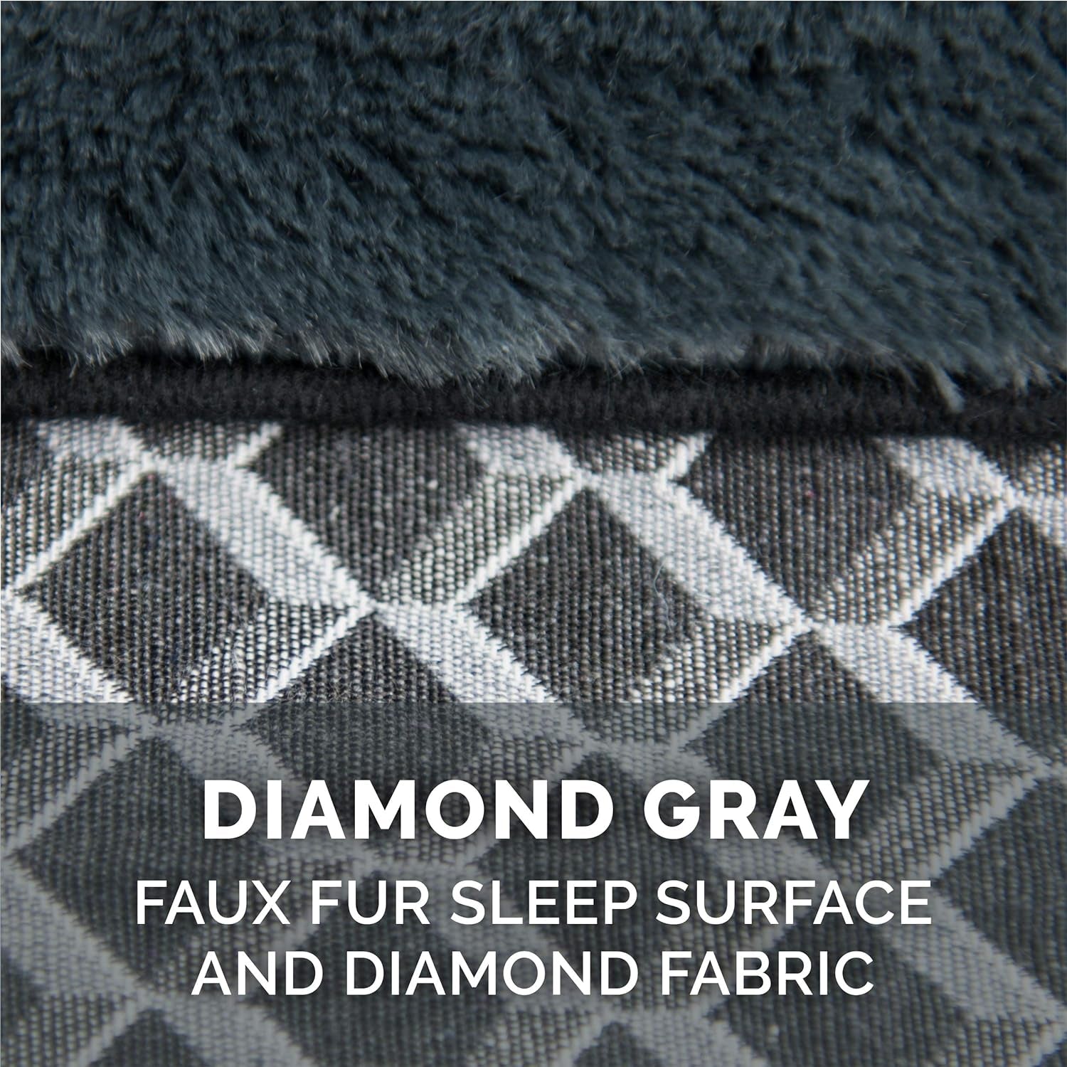 Comfy Couch Plush & Décor Sofa-Style Egg Crate Orthopedic Foam Dog Bed - Diamond Gray, Small